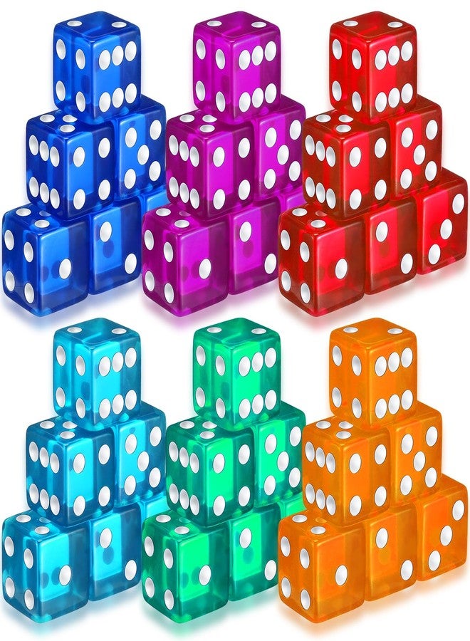 Seenelling 36 Piece 19 mm Casino Style Craps Dice Sets Acrylic and Translucent D6 Dice, Square W/Rounded Edge for Casino, Craps, Table Games and Board Games (Classic Color) - Image 1